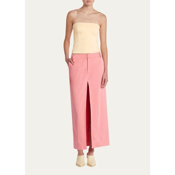 SIR. THE LABEL woven midi skirt GIACOMO SPLIT SKIRT IN PINK size 3 / us L - Picture 1 of 15